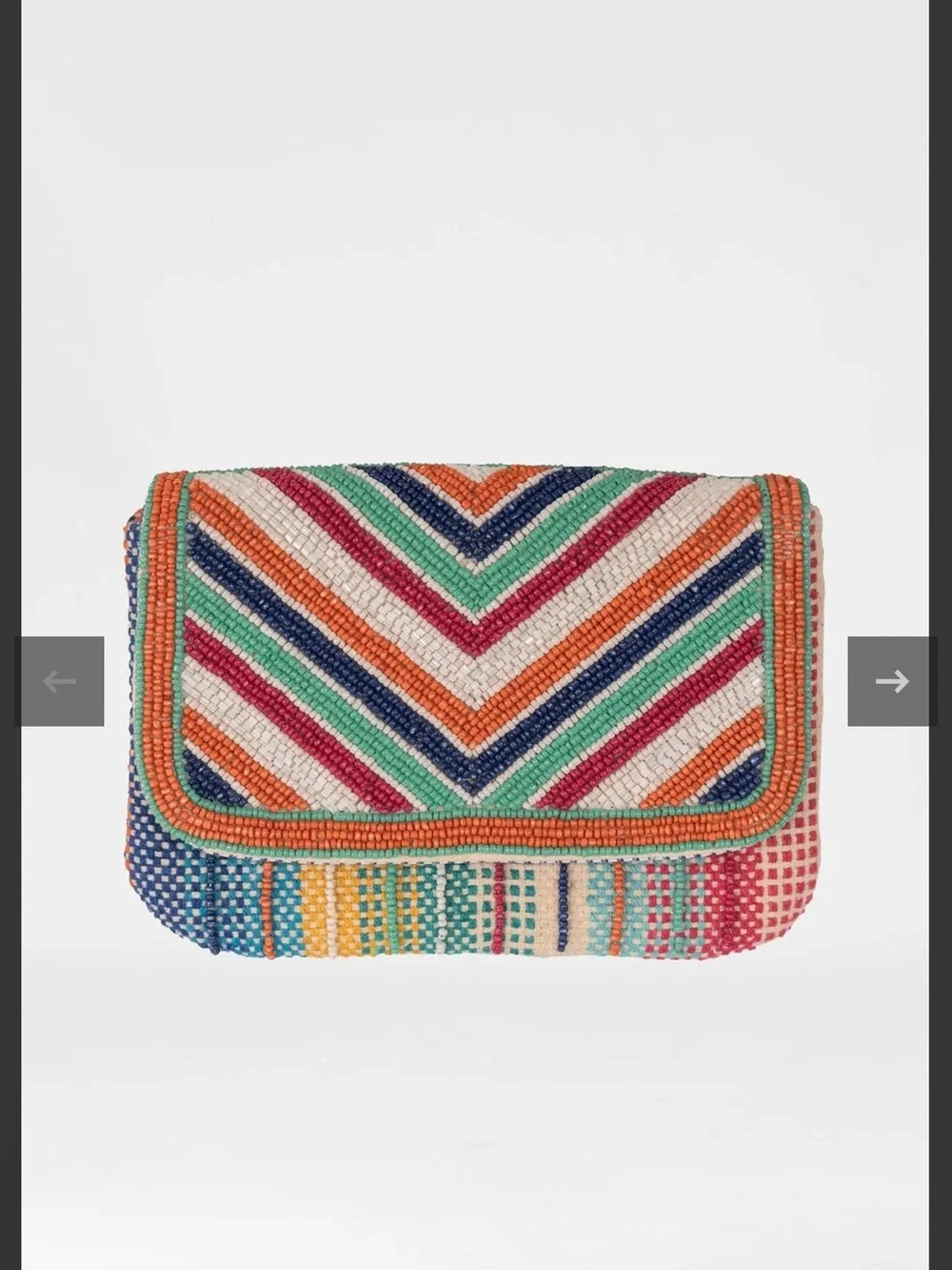 Gretchen Scott Designs Multicolor Beaded Chevron Clutch